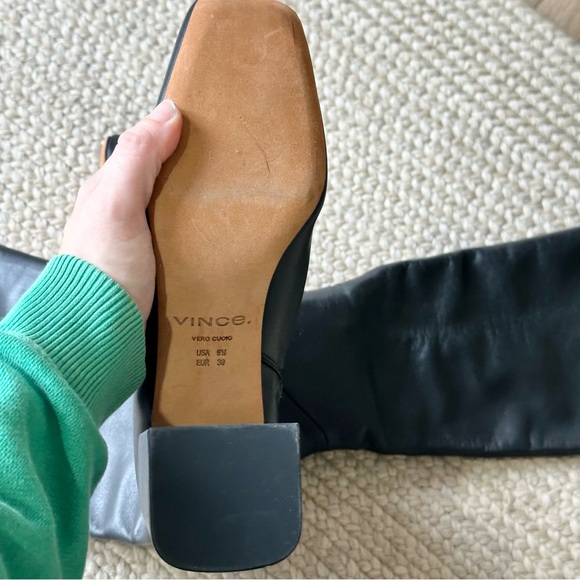 NEW Vince Ramona Knee High Smooth Leather Boot Black - Picture 5 of 7